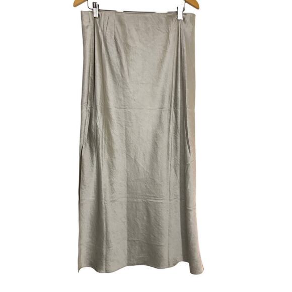 Madewell Satin Maxi Slip Skirt Steel NWT 12 - Picture 5 of 10